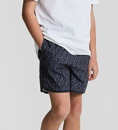 Lyle & Scott Badeshorts - Dark Navy m. Print