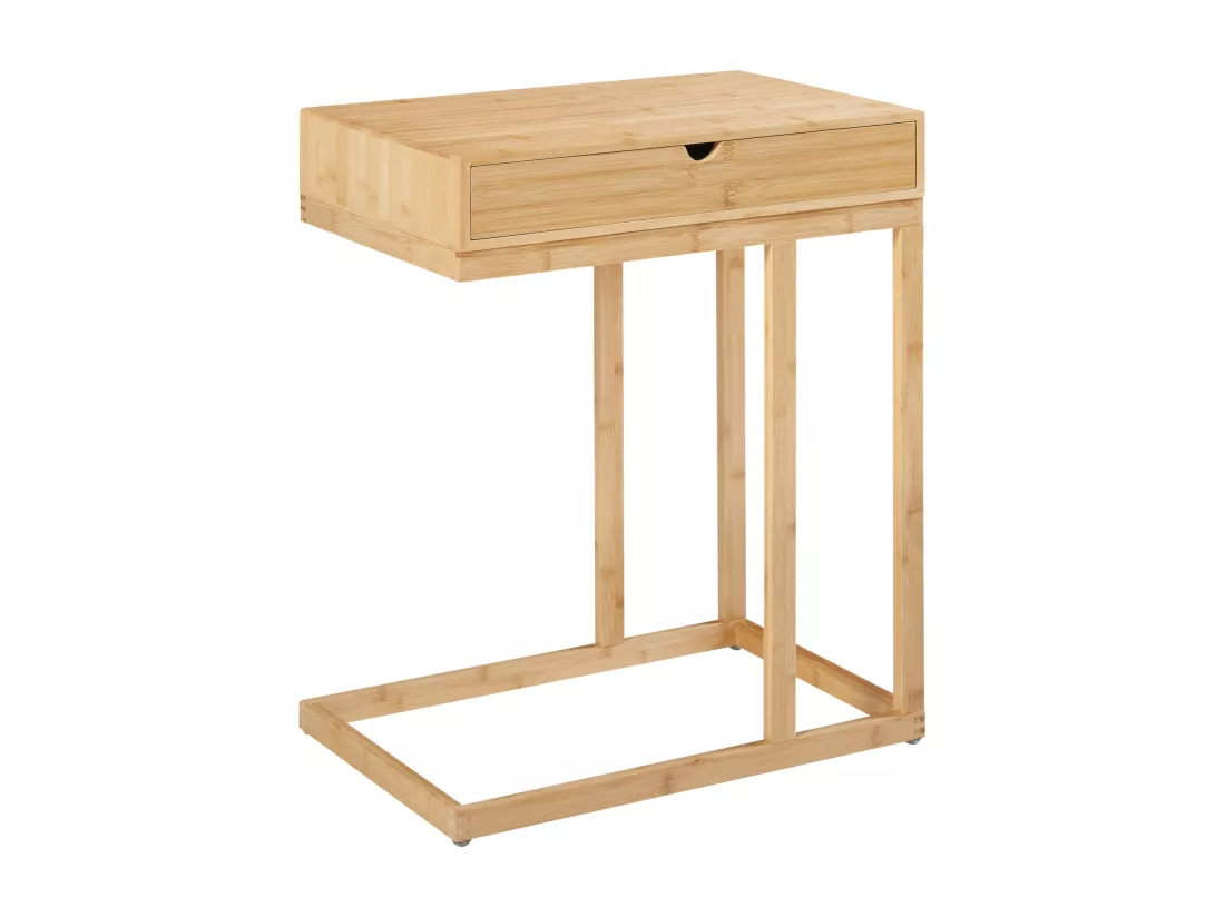 Table d'appoint pour ordinateur portable Kåfjord avec tiroir bambou 68 x 55 x 35 cm naturel [en.casa]