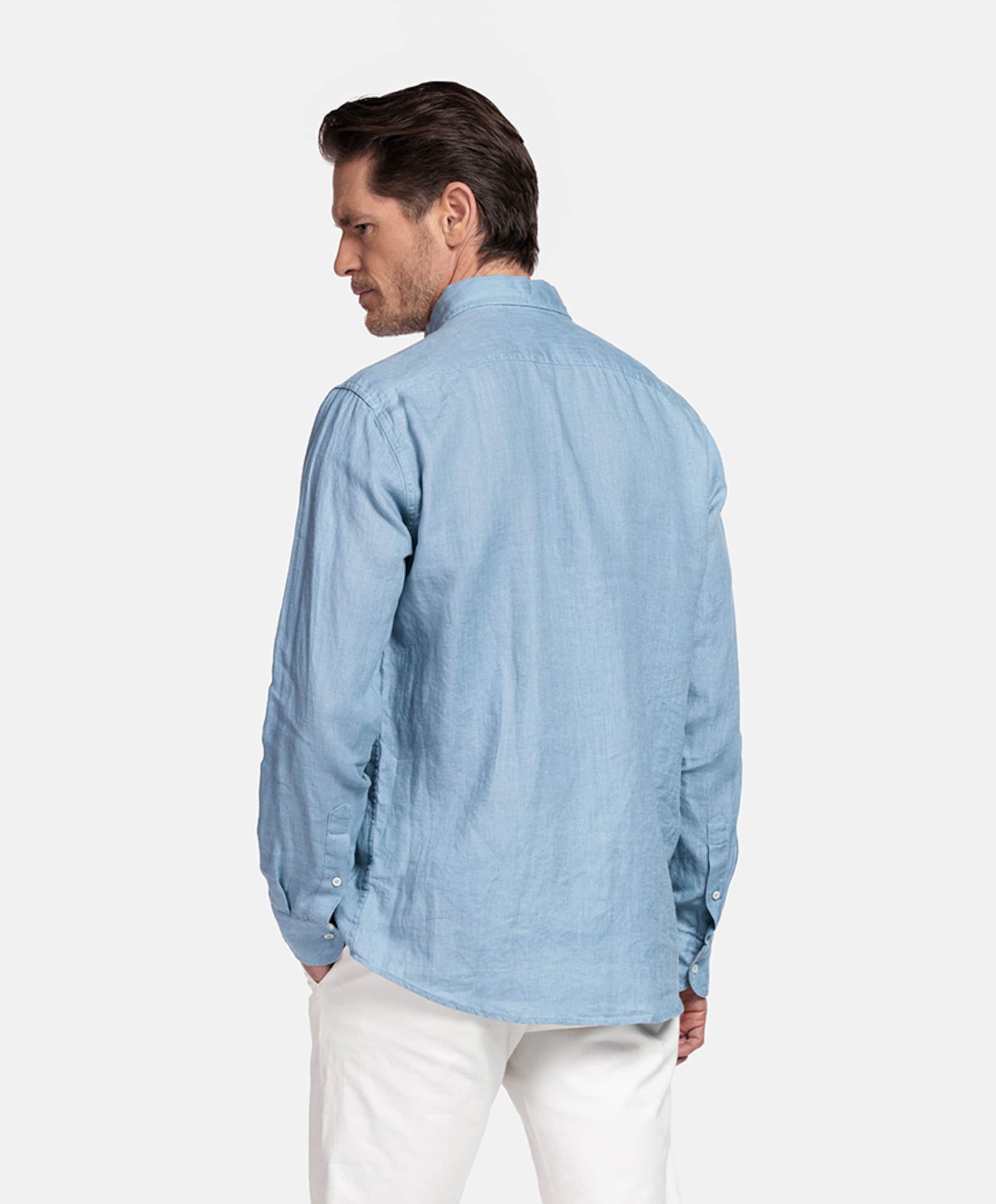 Giordano Heren overhemd lange mouw blauw