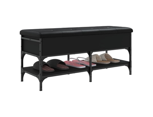 VIDAXL - Banc à chaussures noir 102x42x45 cm bois d'ingénierie