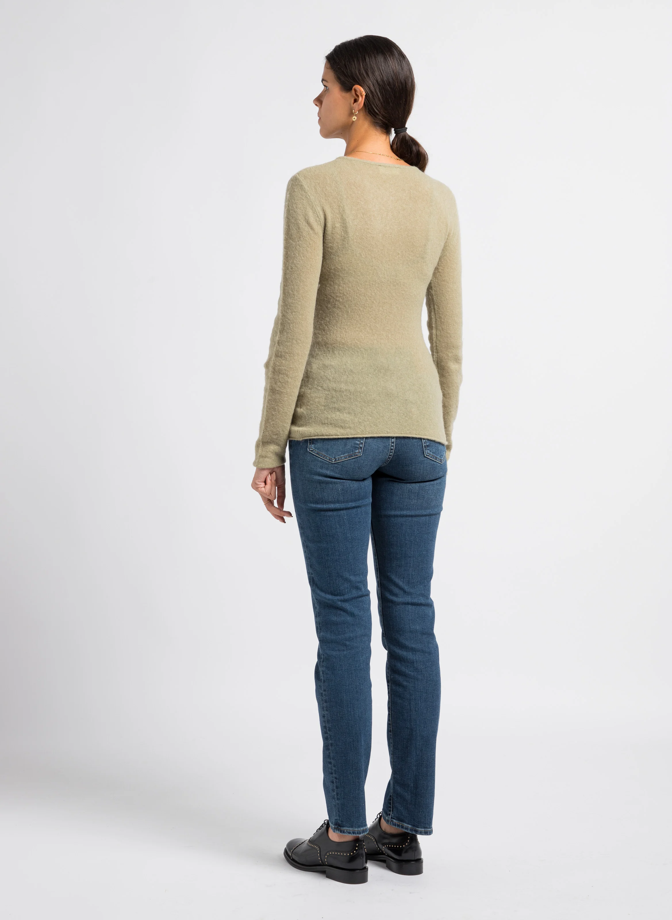 724 HIGH RISE STRAIGHT - Jean slim taille haute en coton stretch| Jean Délavé