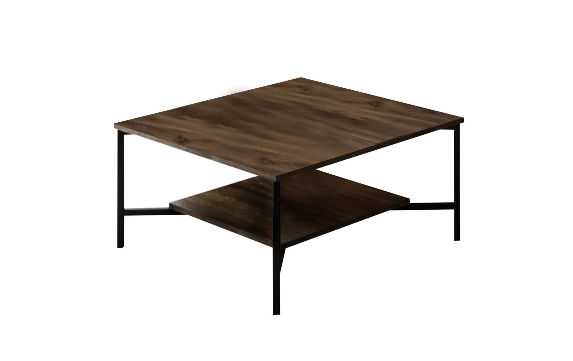 Couchtisch Black Line 80 x 80 x 40 cm, Braun<br>Beistelltisch