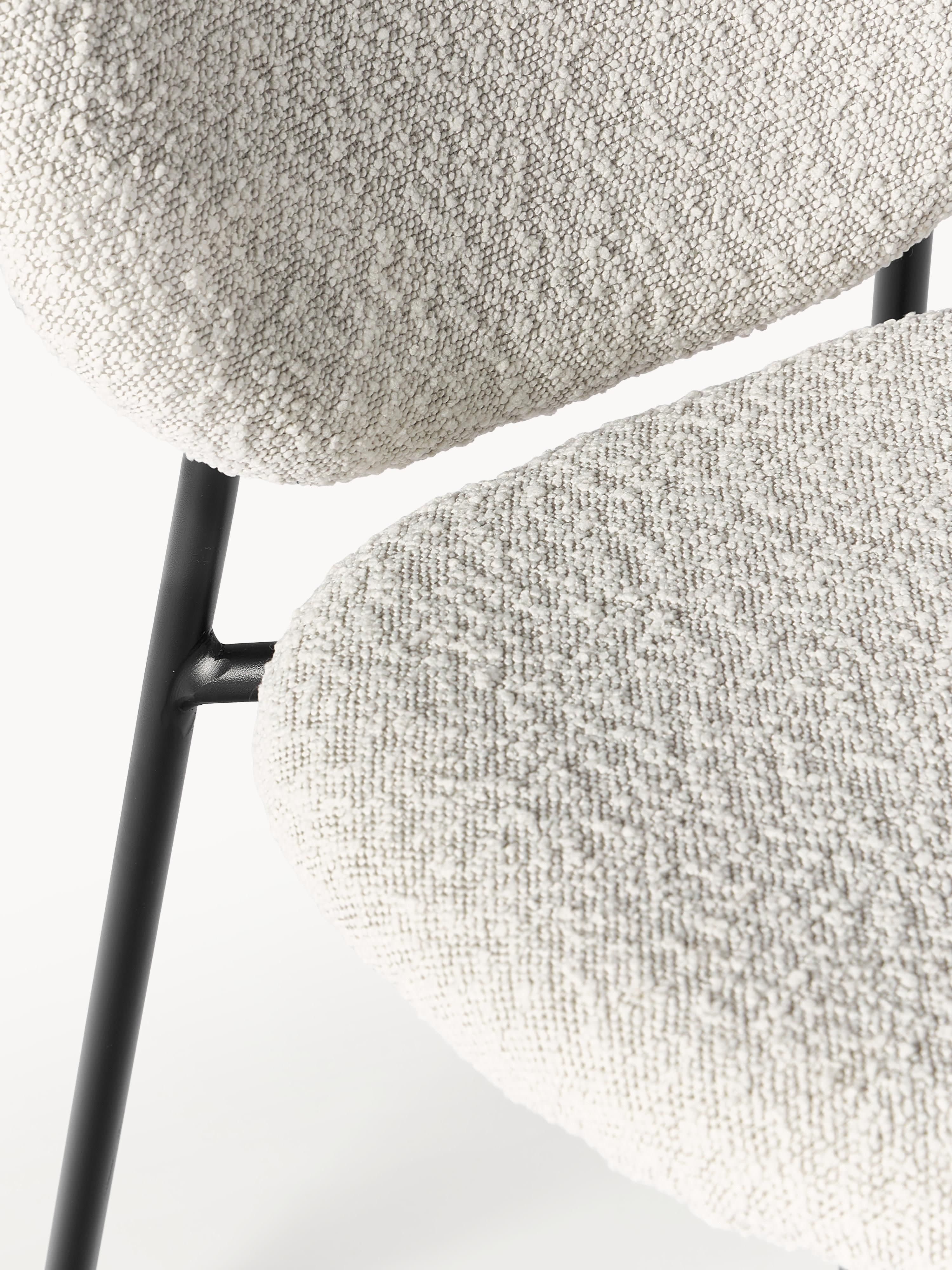 Bouclé gestoffeerde stoelen Ulrica, 2 stuks