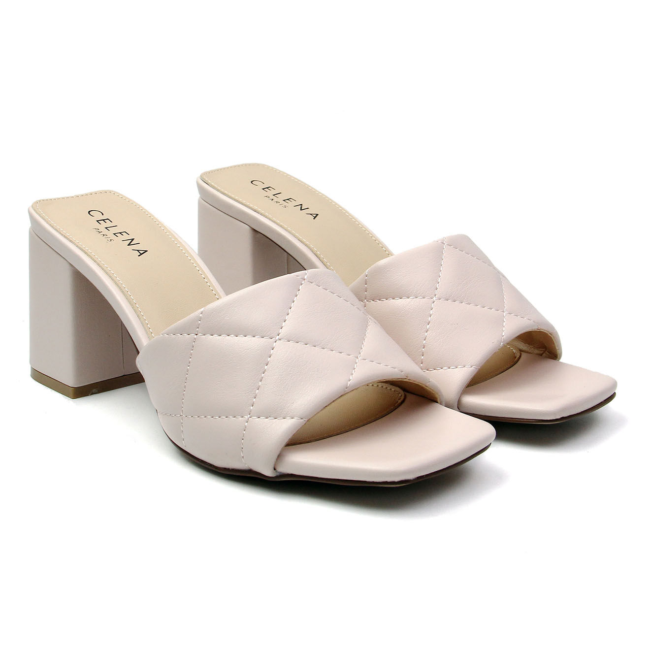 Celena Mules Cacie rose - Talon 7 cm