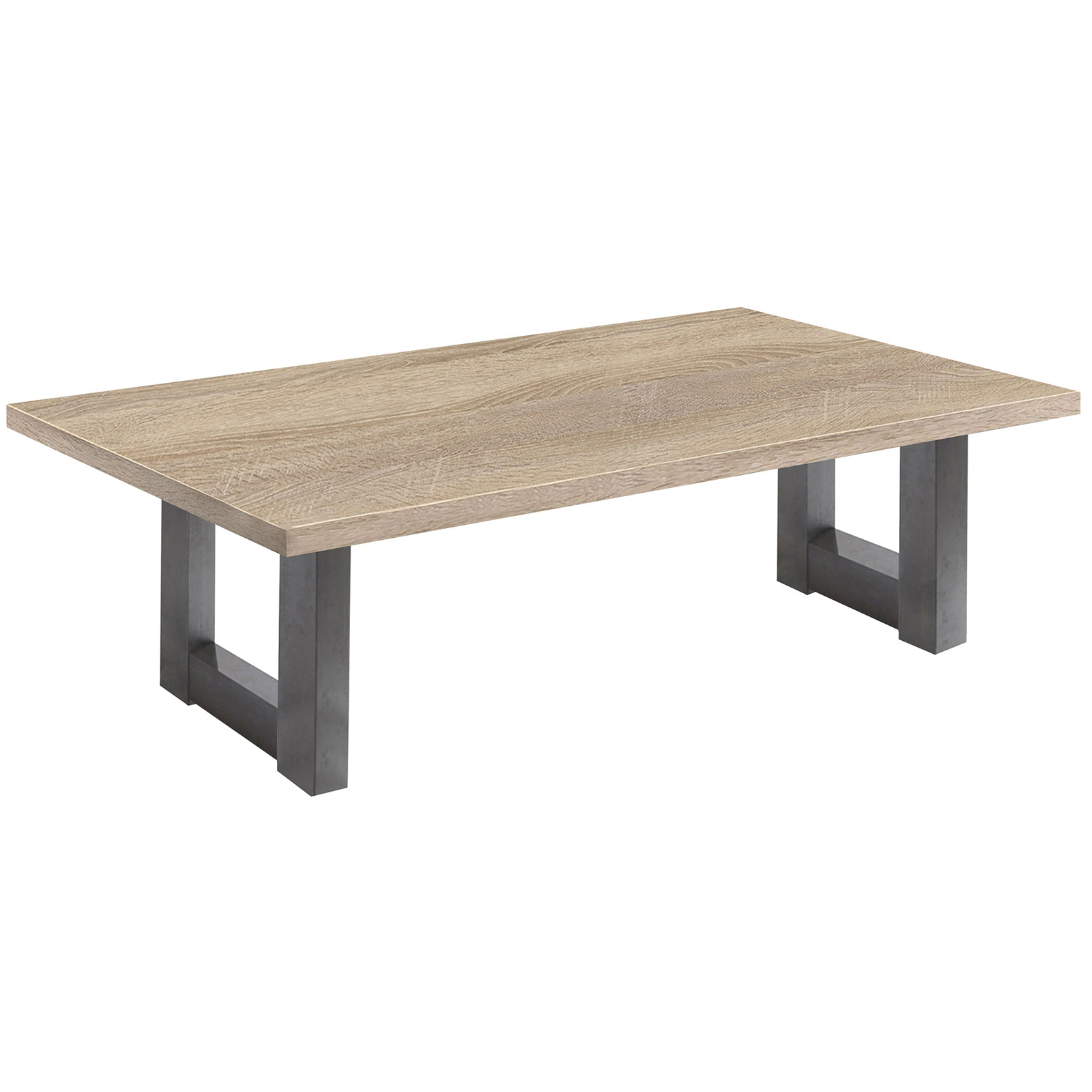 Couchtisch - Graphit-Eiche Sägerau - U-Gestell - 120x70 cm