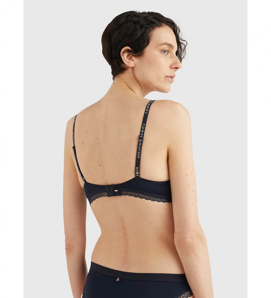 Sutiã Tommy Hilfiger azul marinho com renda tonal