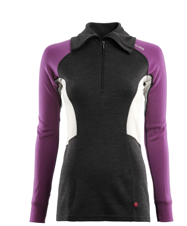 Aclima WarmWool Polo, Dame<br>Ullgenser med høy hals og glidelås!