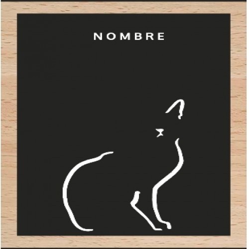Ilustração de um gato doméstico em uma moldura de madeira preta.