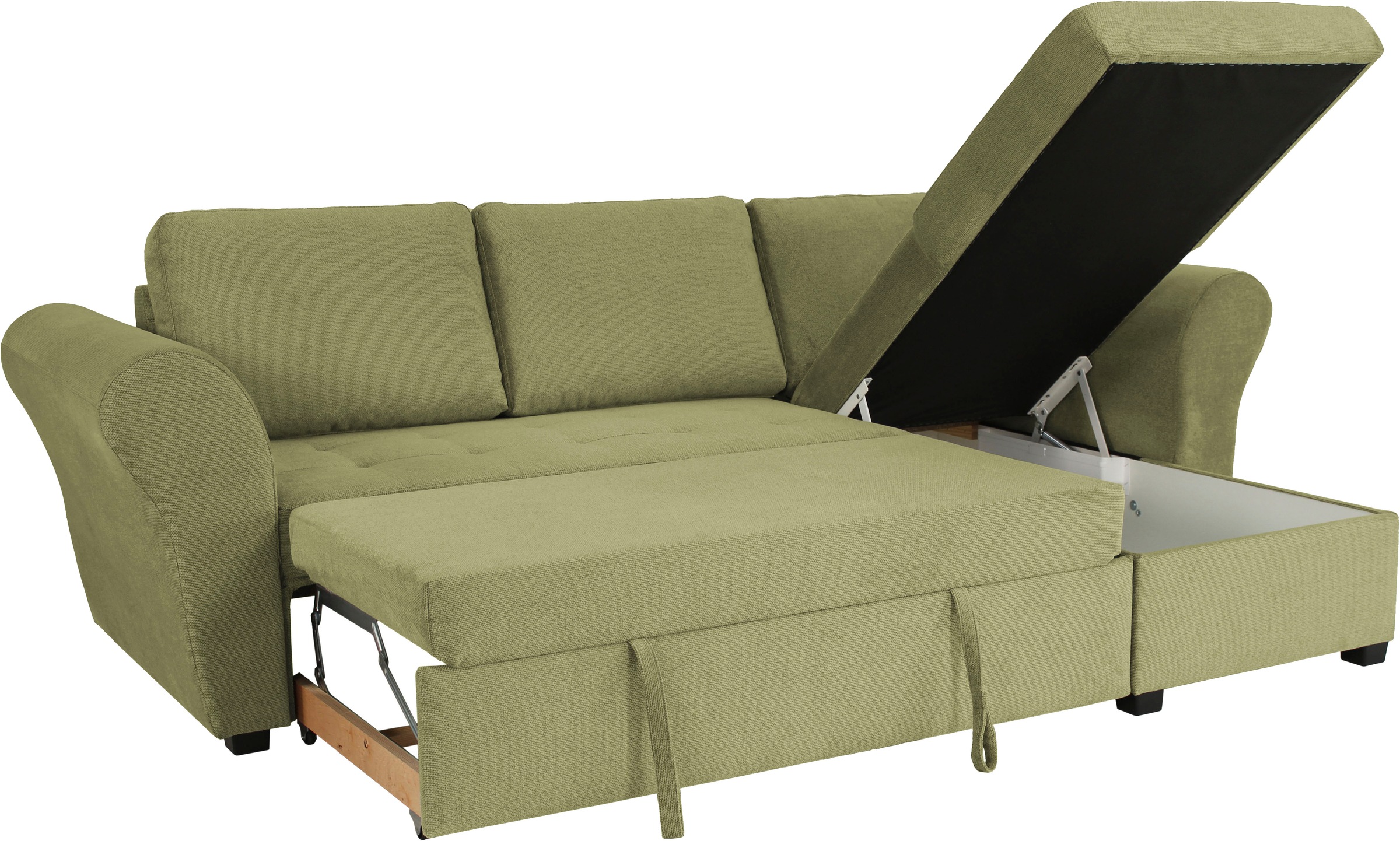 Trends by HG Ecksofa »Lasse L-Form, B: 259 cm« mit Bettfunktion & Bettkasten