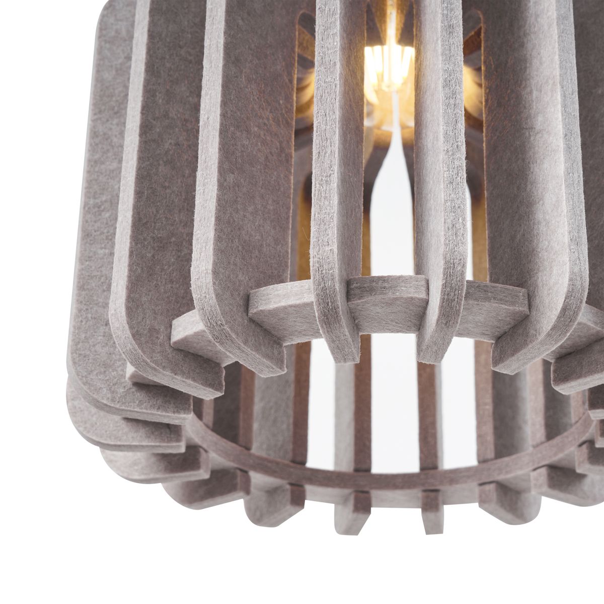 Retro hanglamp zwart met taupe 3-lichts - Felt