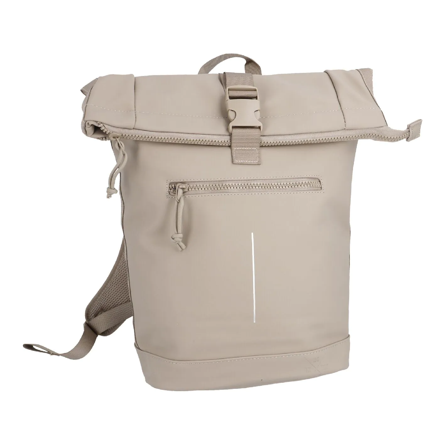 Rucksack Rolltop mit Reflektor, taupe, 16 Liter