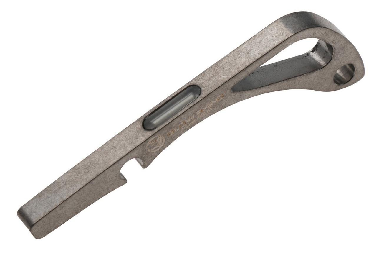 Flytanium Benchmade Bugout 535, 1196SW Stonewashed Titanium, White Tritium Backspacer