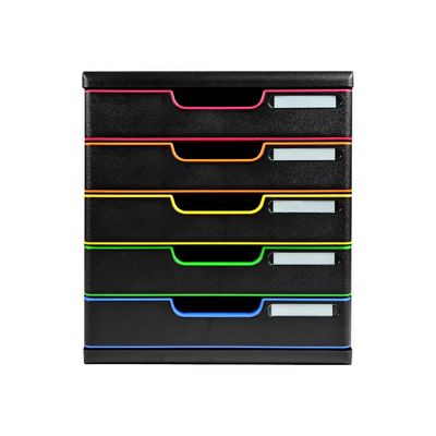 Exacompta Modulo - Module de classement 5 tiroirs - noir/arlequin