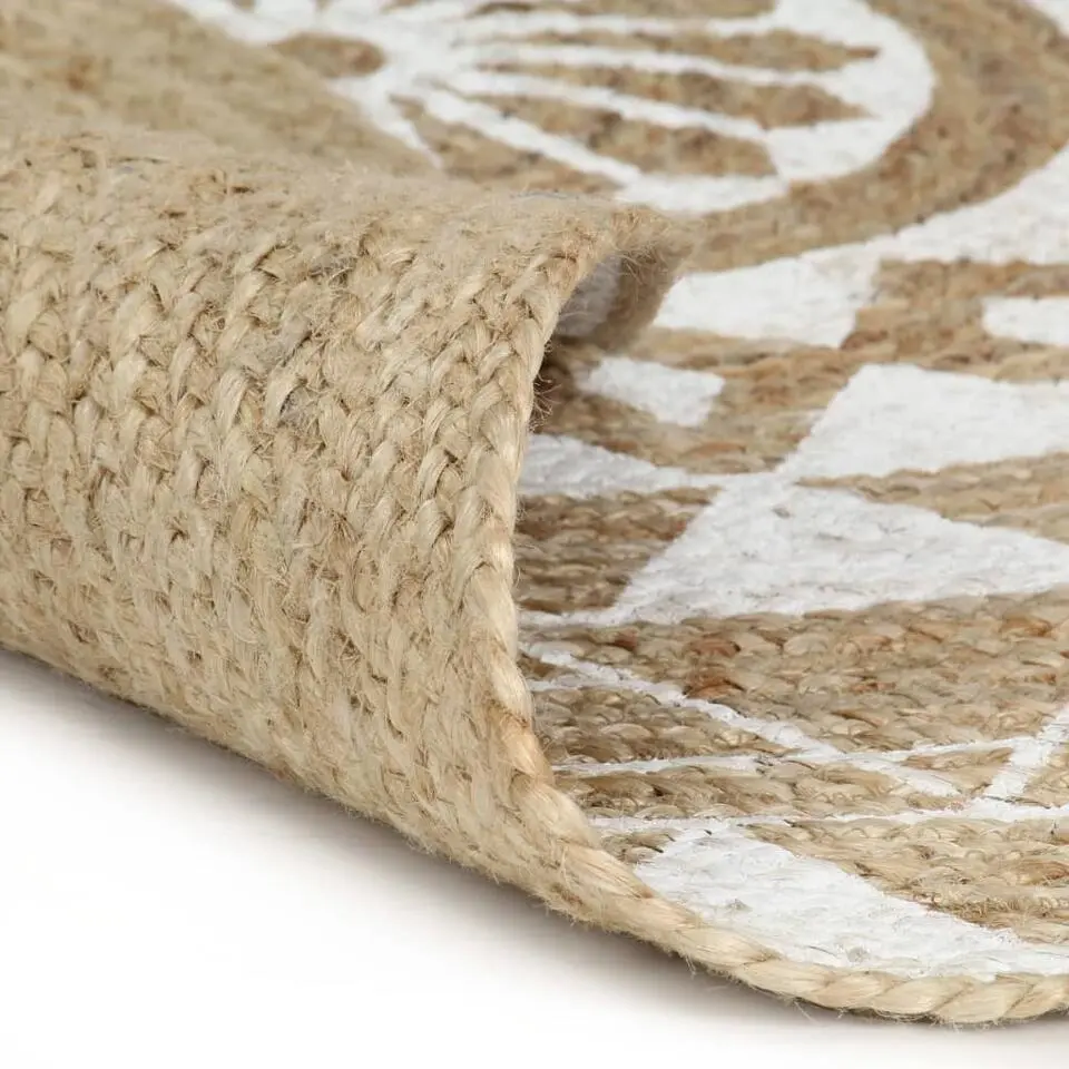 vidaXL - Tapijt - Wit - Jute
