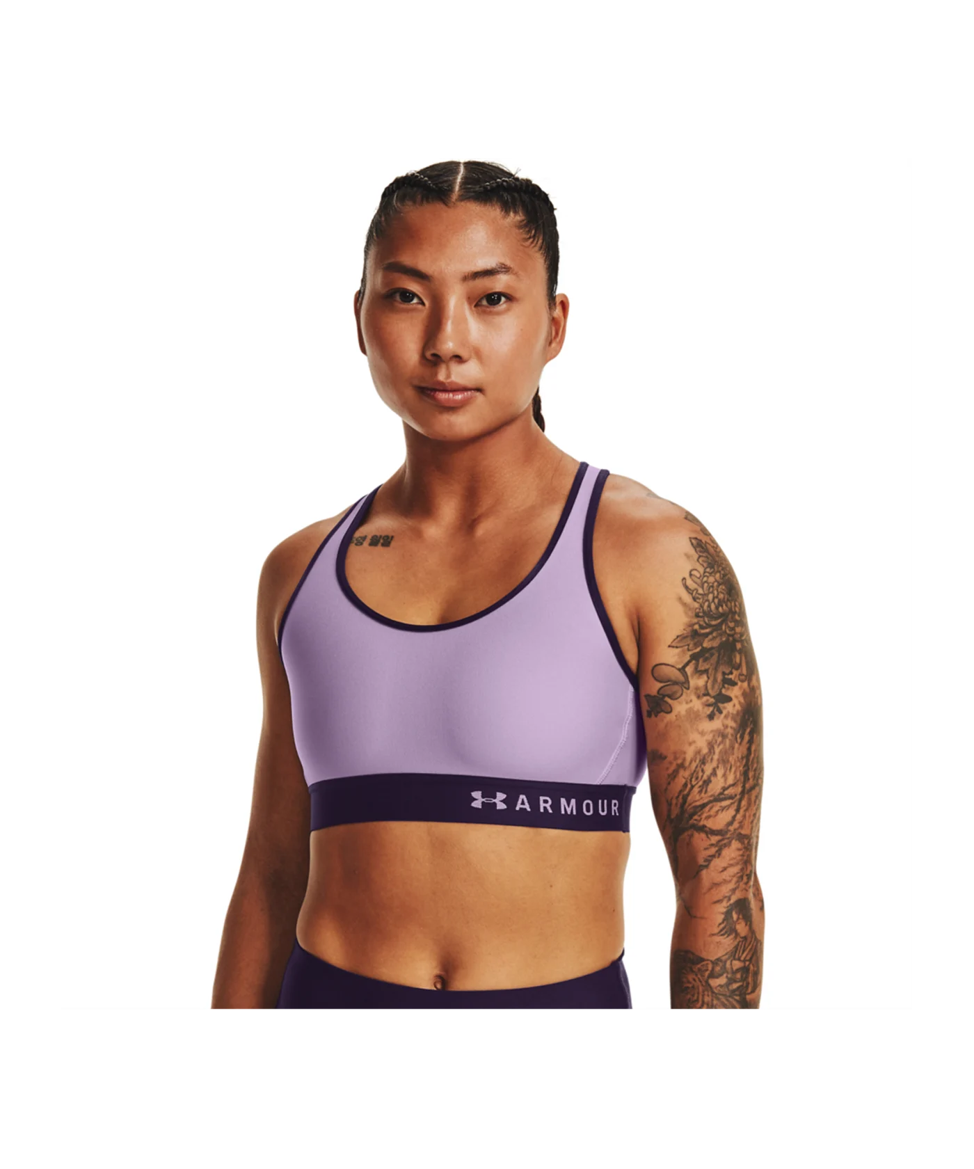 Under Armour Mid Keyhole Sport-BH Damen Lila F566