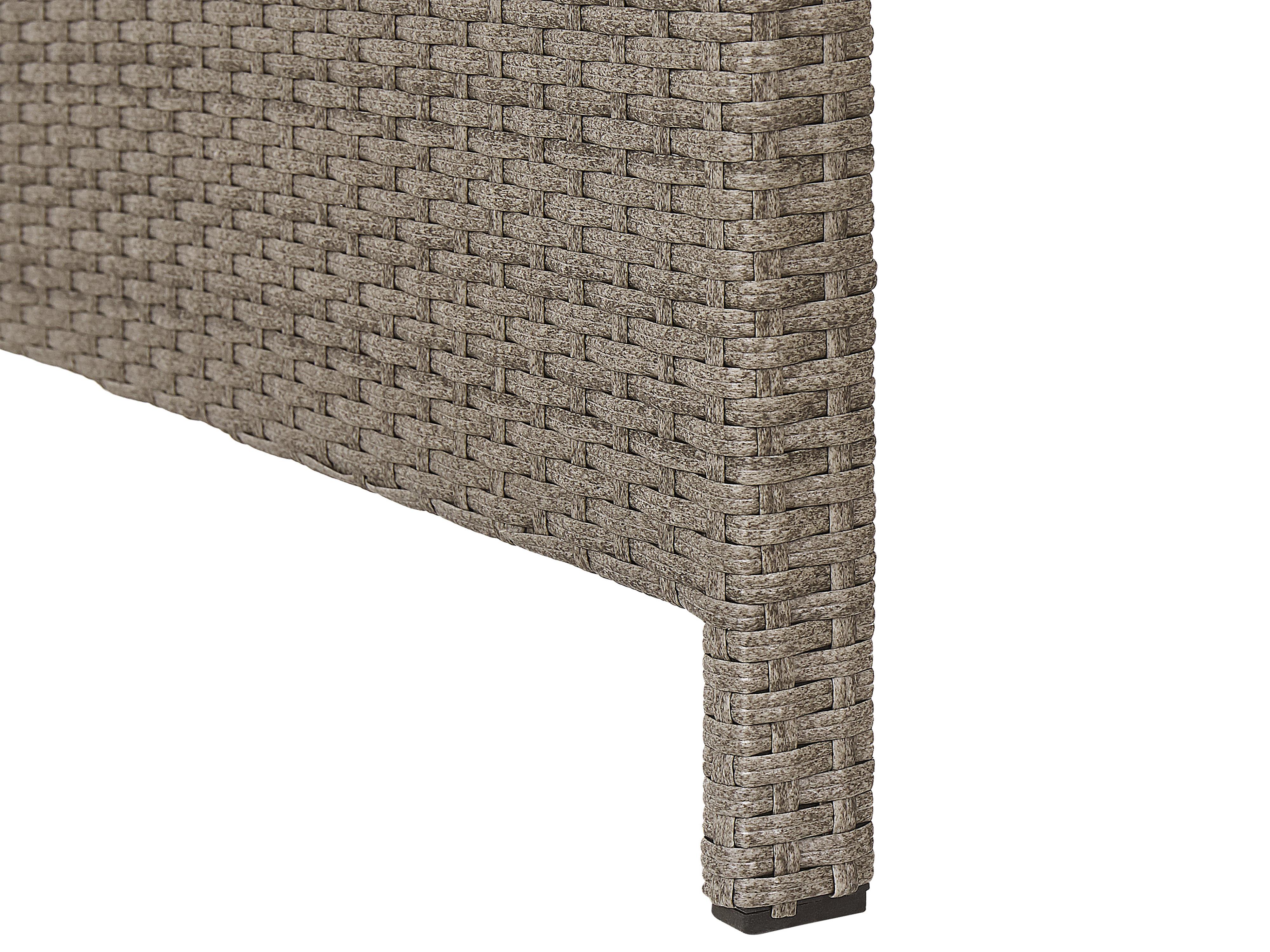 Loungeset met tafel en ottomaan 5-zits BARDI met kussens PE rotan Taupe