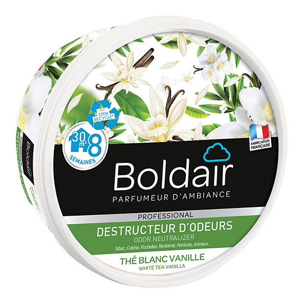 Destructeur d'odeurs en gel Boldair thé blanc vanille 300 g
