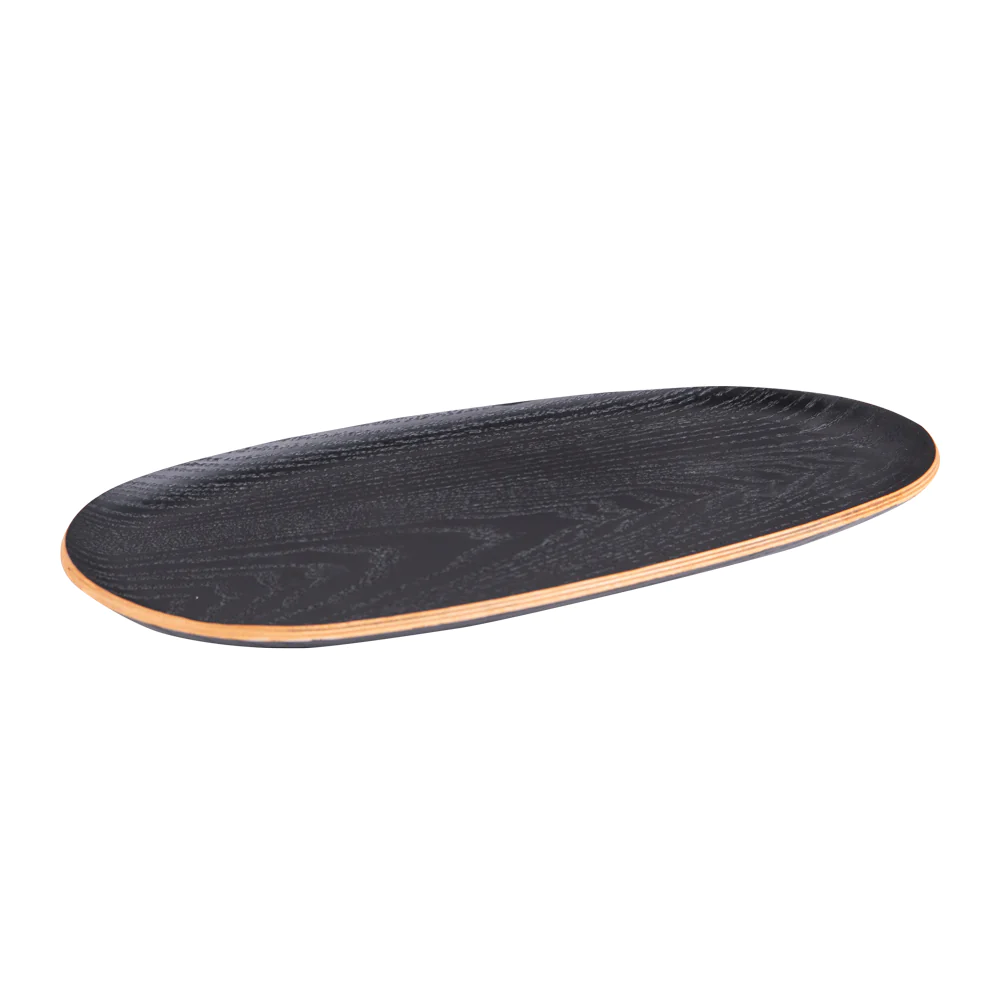 Plateau ovale noir 35x18 cm Table passion