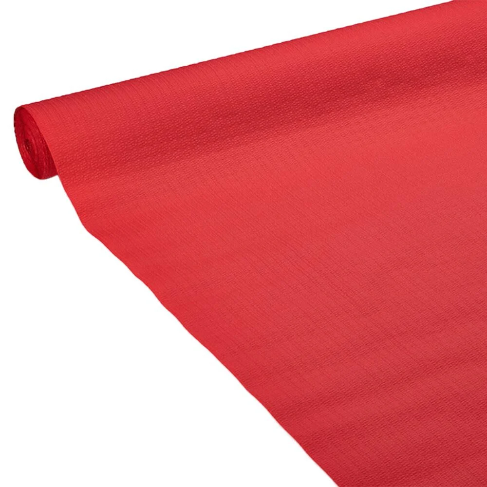 Nappe gauffrée rouge en papier 20 m