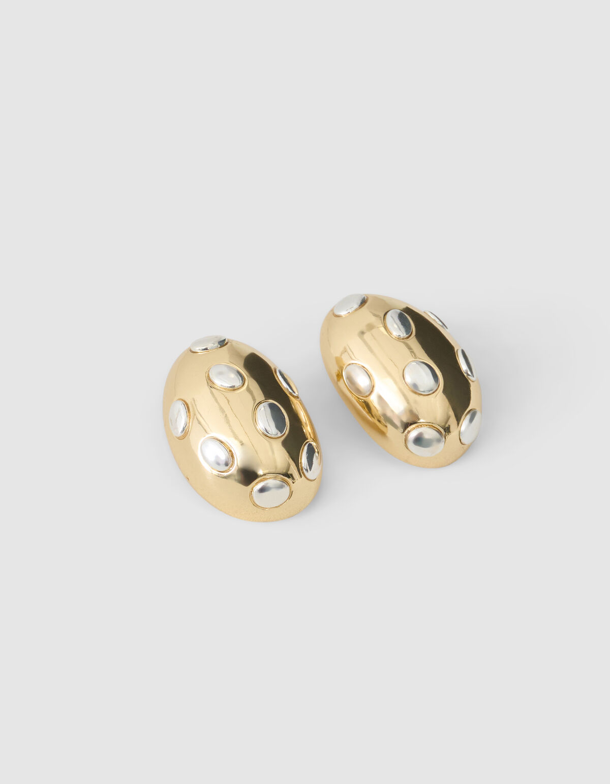 Egg Oorbellen Goud/Zilver