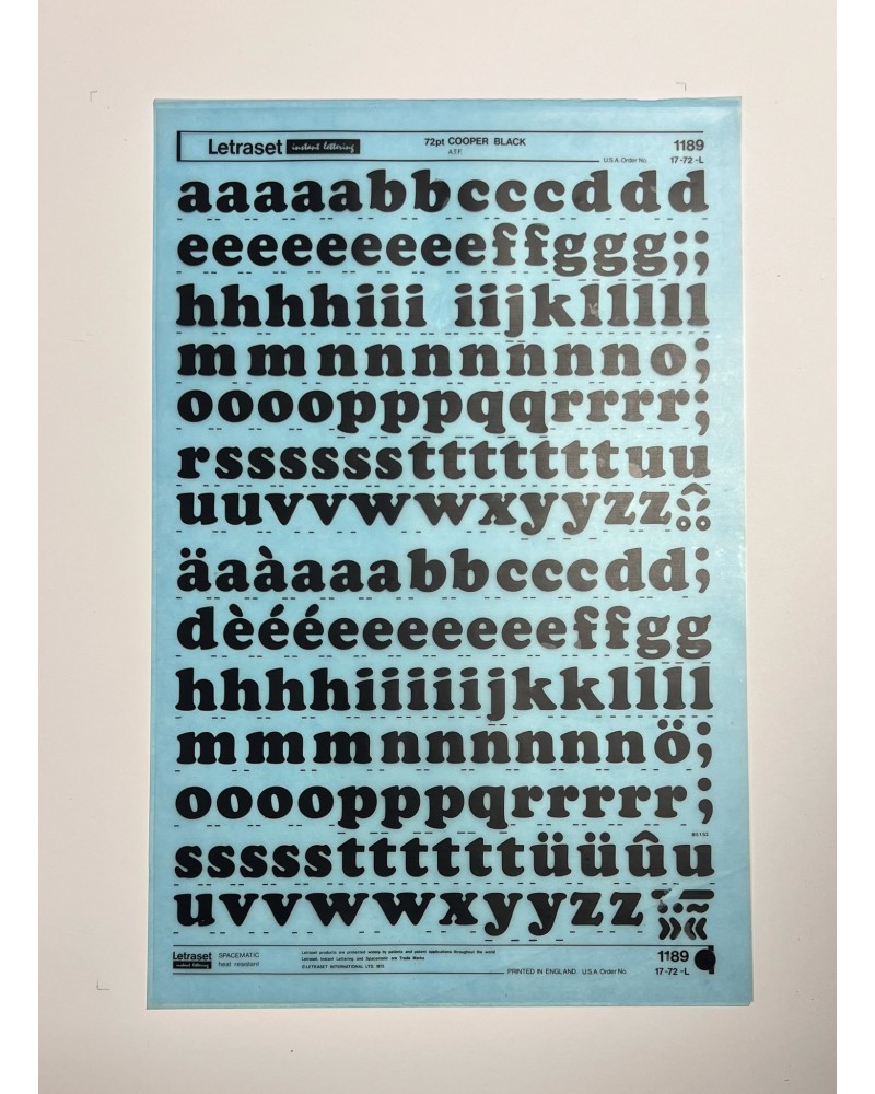 letraset-1189- COOPER BLACK - 72pt