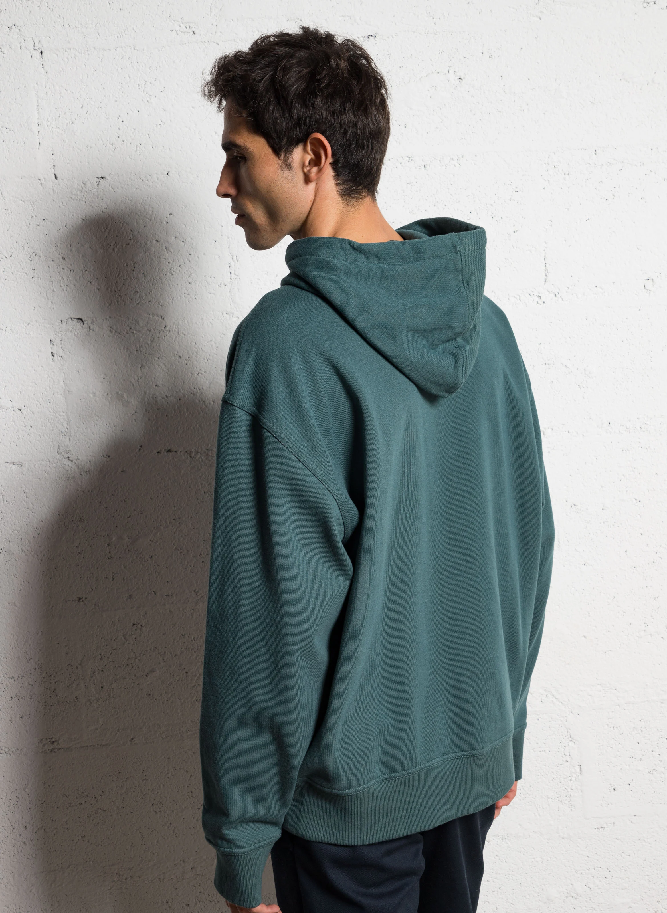 CLANCY - Sweat ample à capuche en coton | Vert