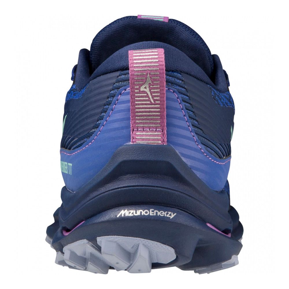 Mizuno WAVE RIDER TT - Chaussures trail Femme bluedepths/beveledglass/v.orchid