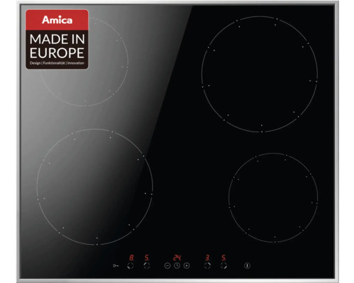 Inductiekookplaat met frame Amica 59 x 52 cm 4 kookzones KMI 13314 E