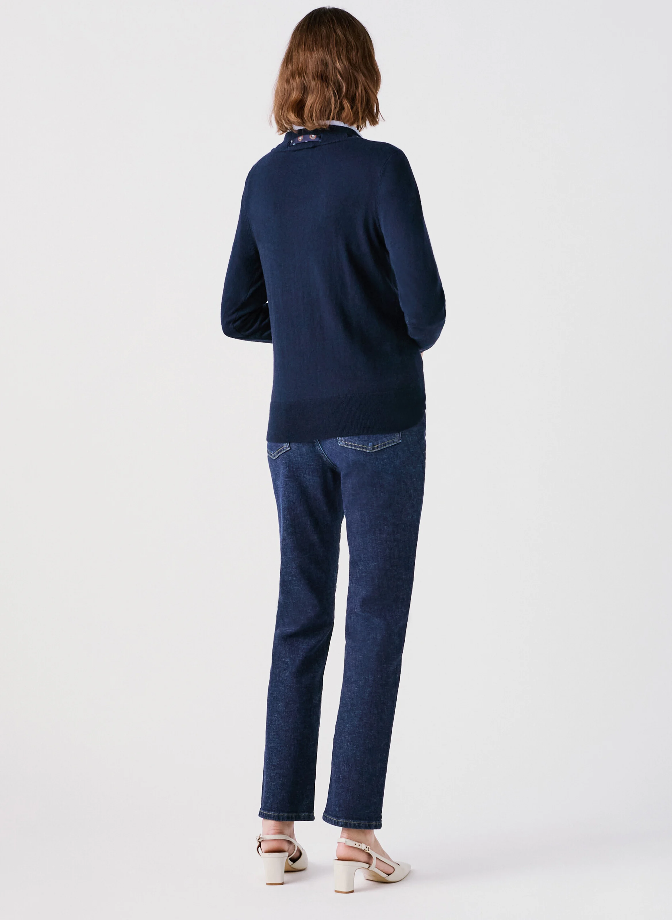 MLANA - Pull col rond en laine mélangée | Bleu