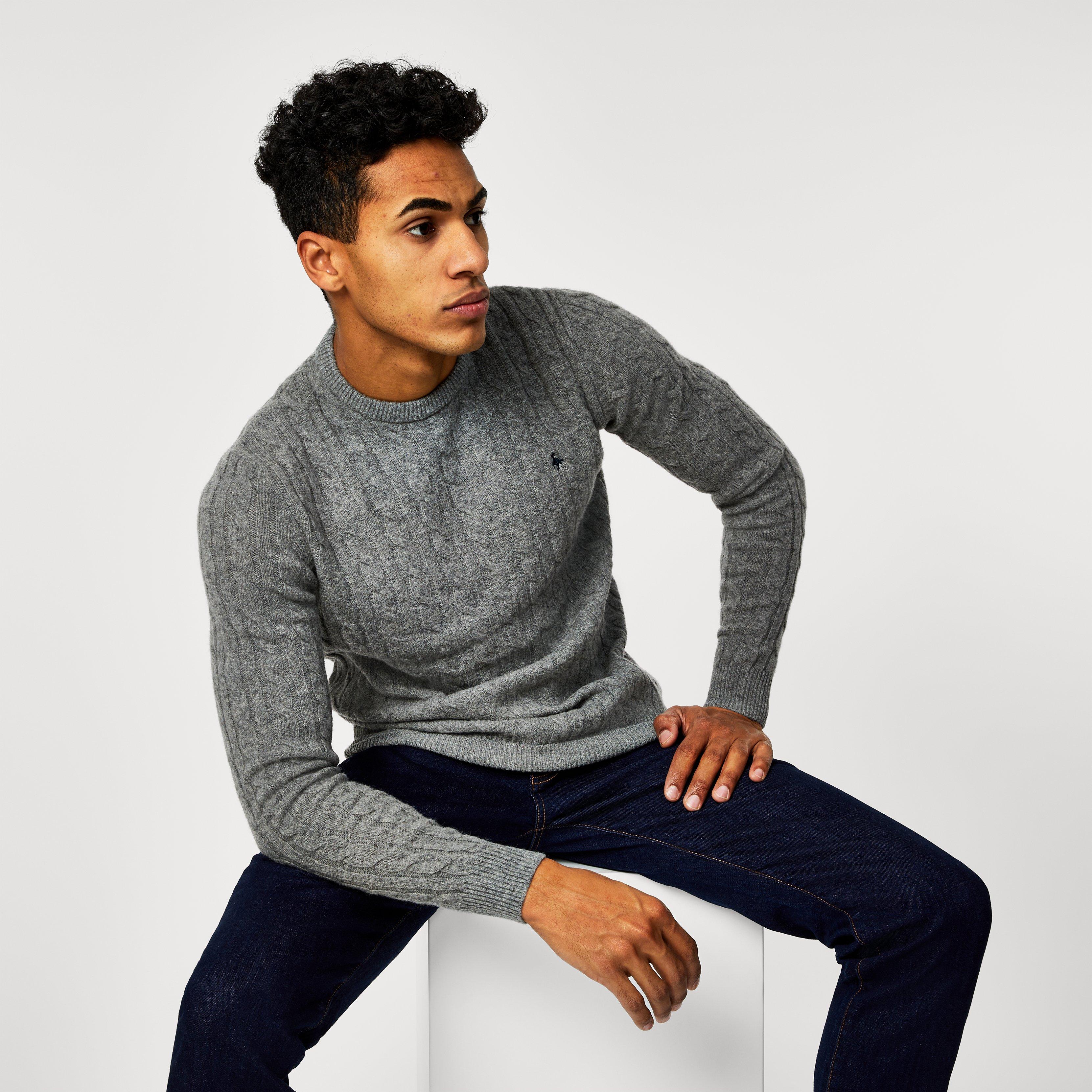 Jack Wills Marlow Merino Wool Blend Cable Knitted Jumper
