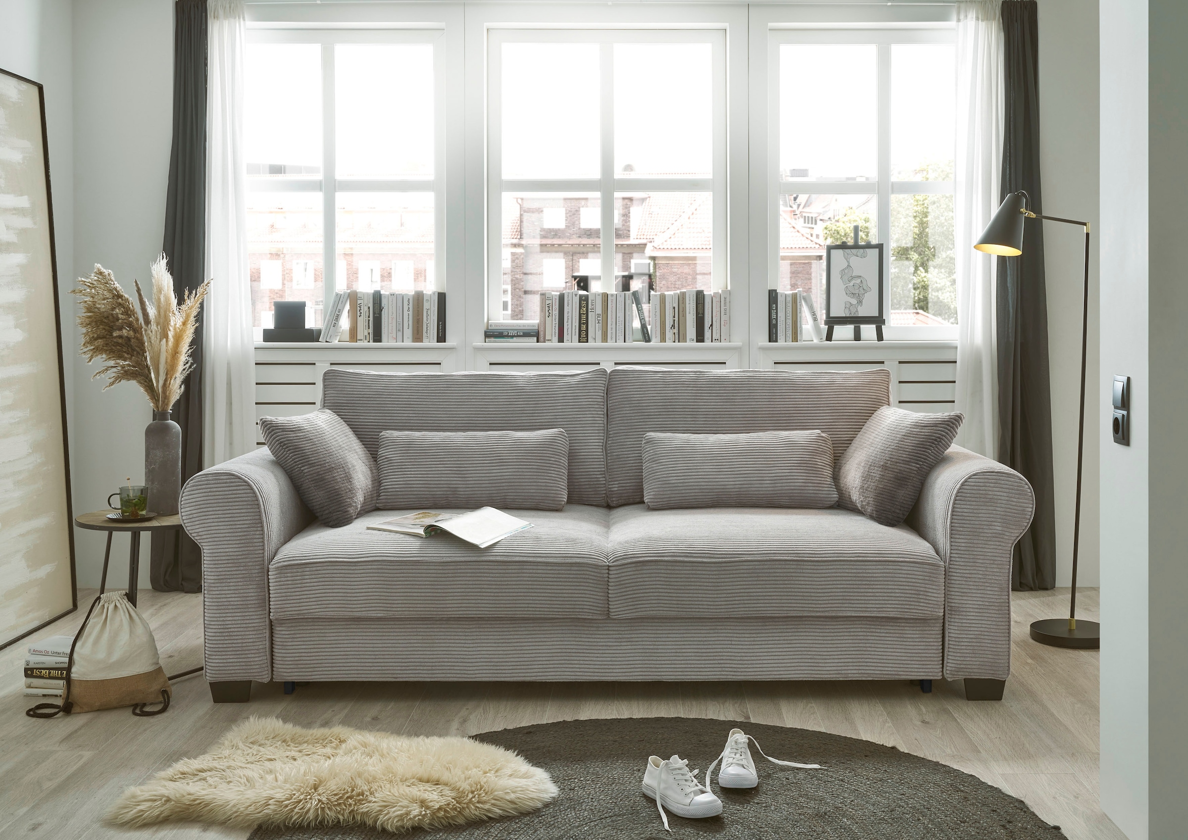 ED EXCITING DESIGN Schlafsofa »Angelina« mit Bettkasten & 4 Zierkissen