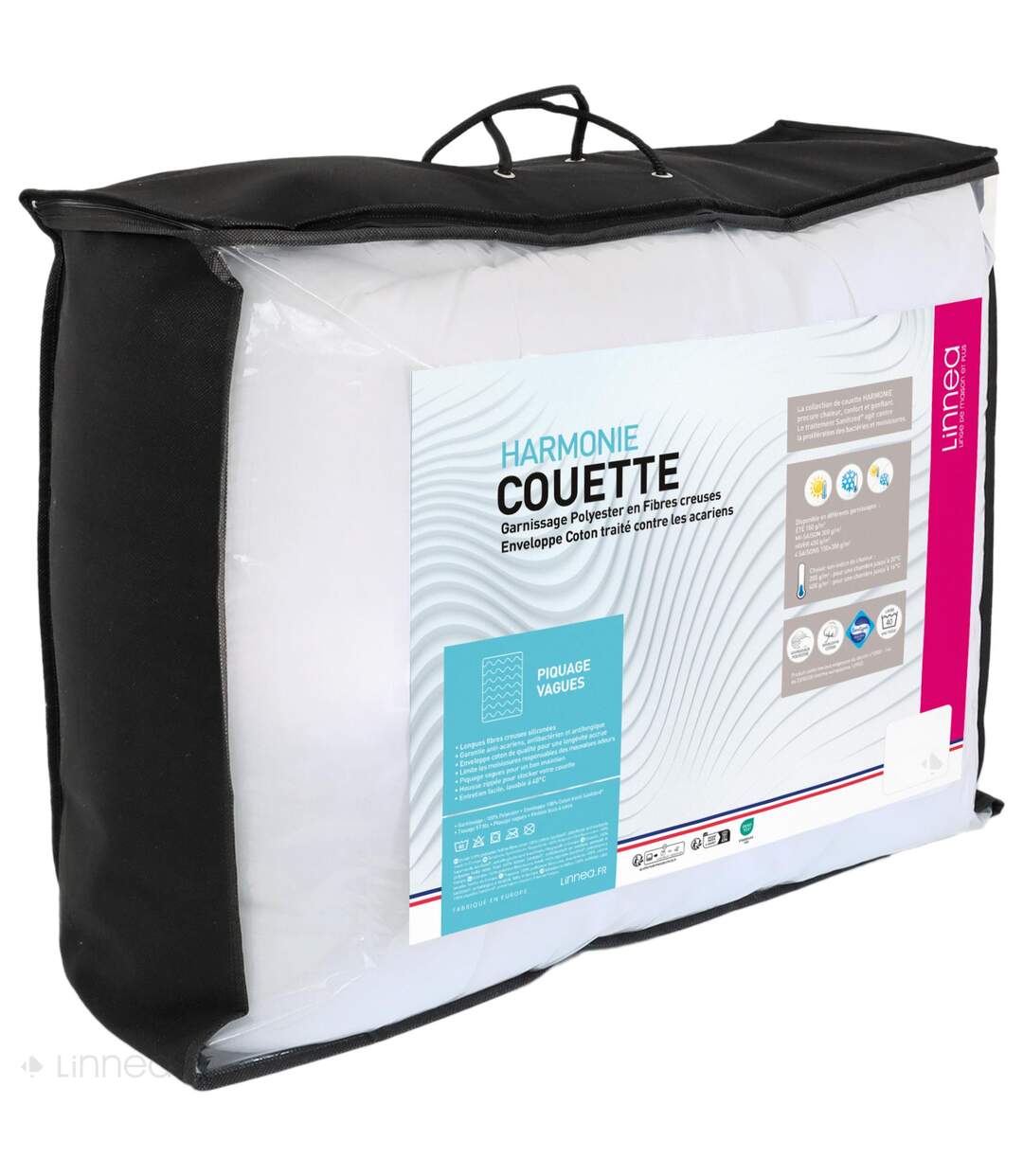 Couette 4 saisons 300x240 cm HARMONIE garnissage fibre polyester 150+300 = 450g/m2
