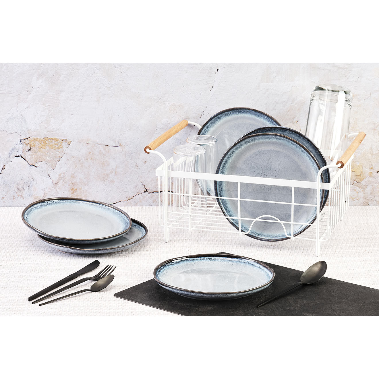 Bjorn 6 Assiettes Genesis bleues - D.20.5 cm