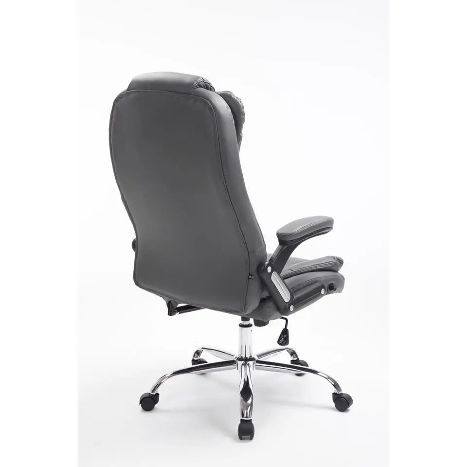 CLP Bureaustoel Thor chroom Frame - Kunstleer - grijs