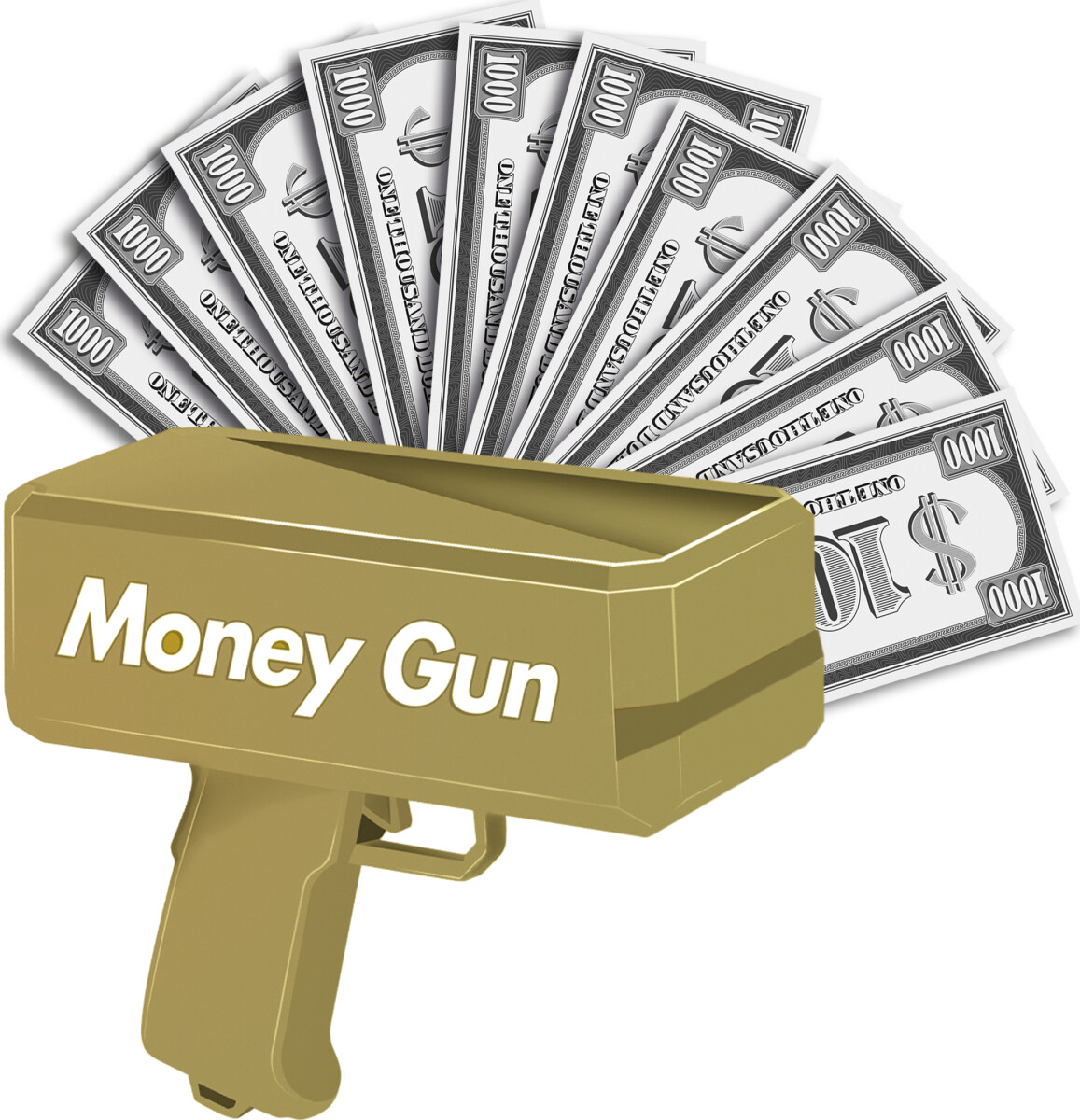 Penge Pistol Med 100 Stk Lege Pengesedler - Pocket Money