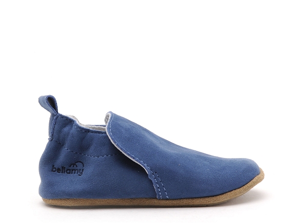 Bellamy chaussons bebe valentines tic velours bleu