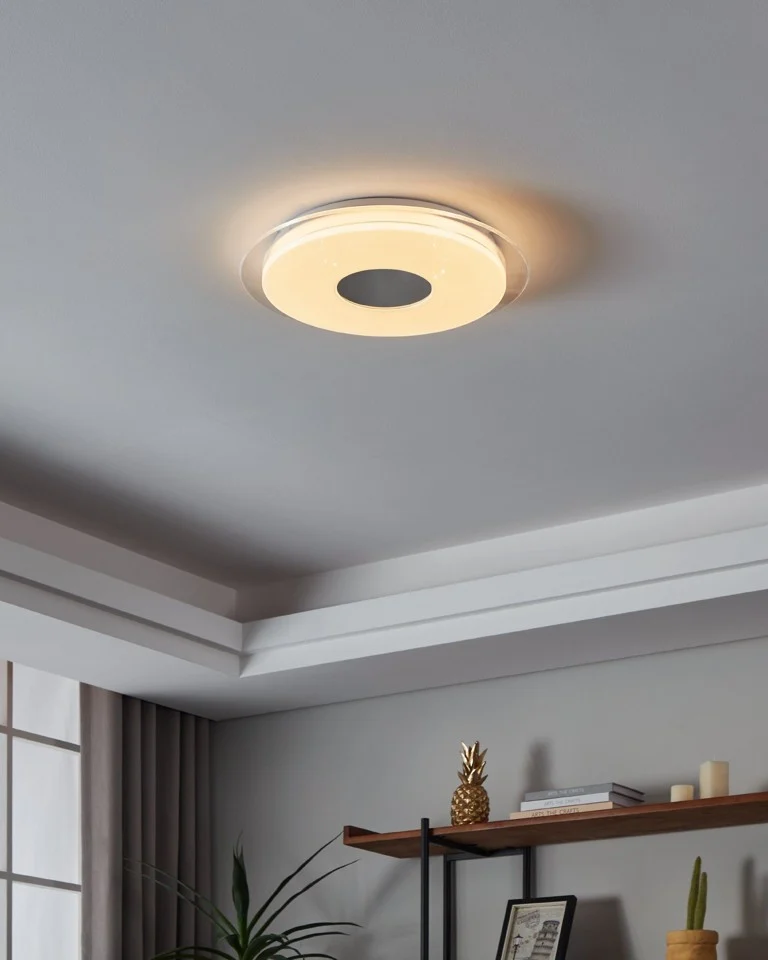 EGLO - Lanciano-Z plafond krom og hvid m/krystaleffekt Ø45 - TW - Zigbee, Bluetooth