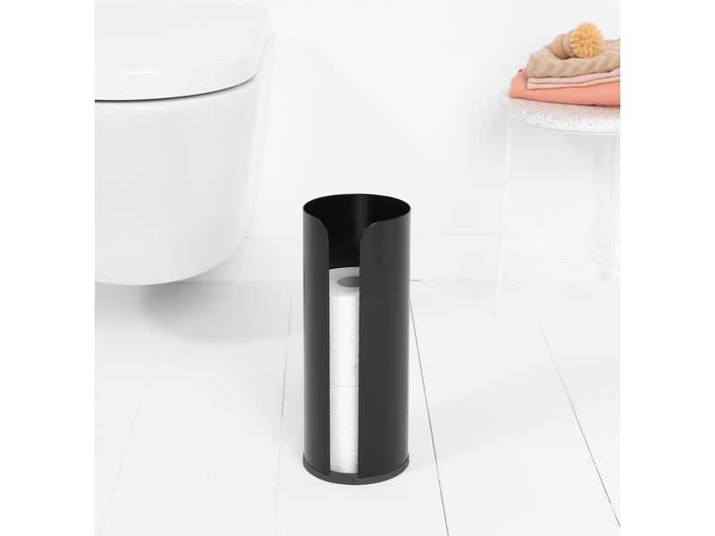 Brabantia Toilettenpapierhalter ReNew für 3 Rollen, Schwarz WC-Rollenhalter
