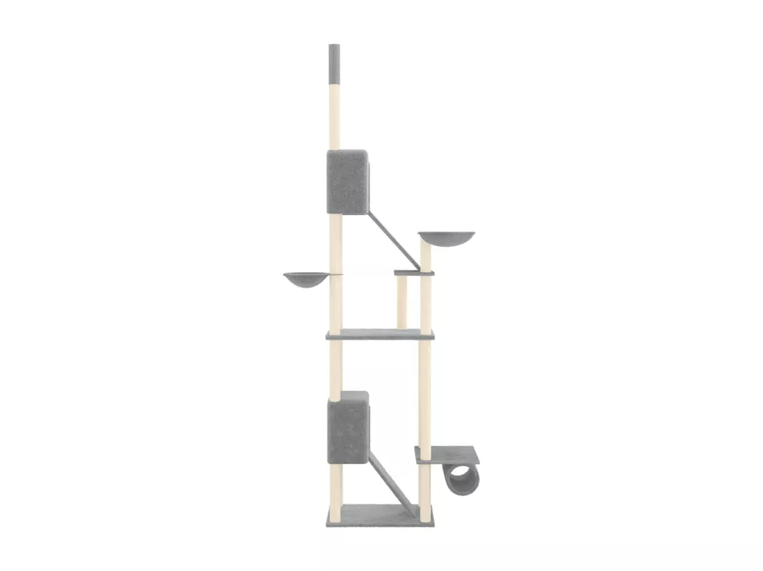 Arbre à chat du sol au plafond Gris clair 277-303 cm