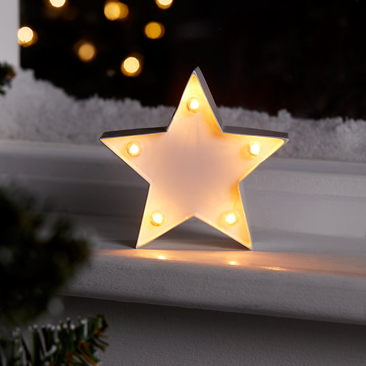 Etoile 3D blanche 9,2 cm LED blanc chaud