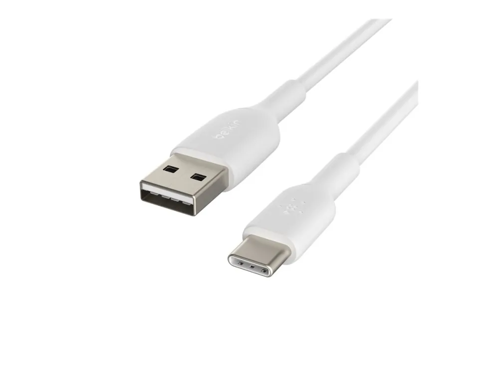 Belkin BoostCharge - USB-kabel - 24 pin USB-C (han) til USB (han) - 1 m - hvid