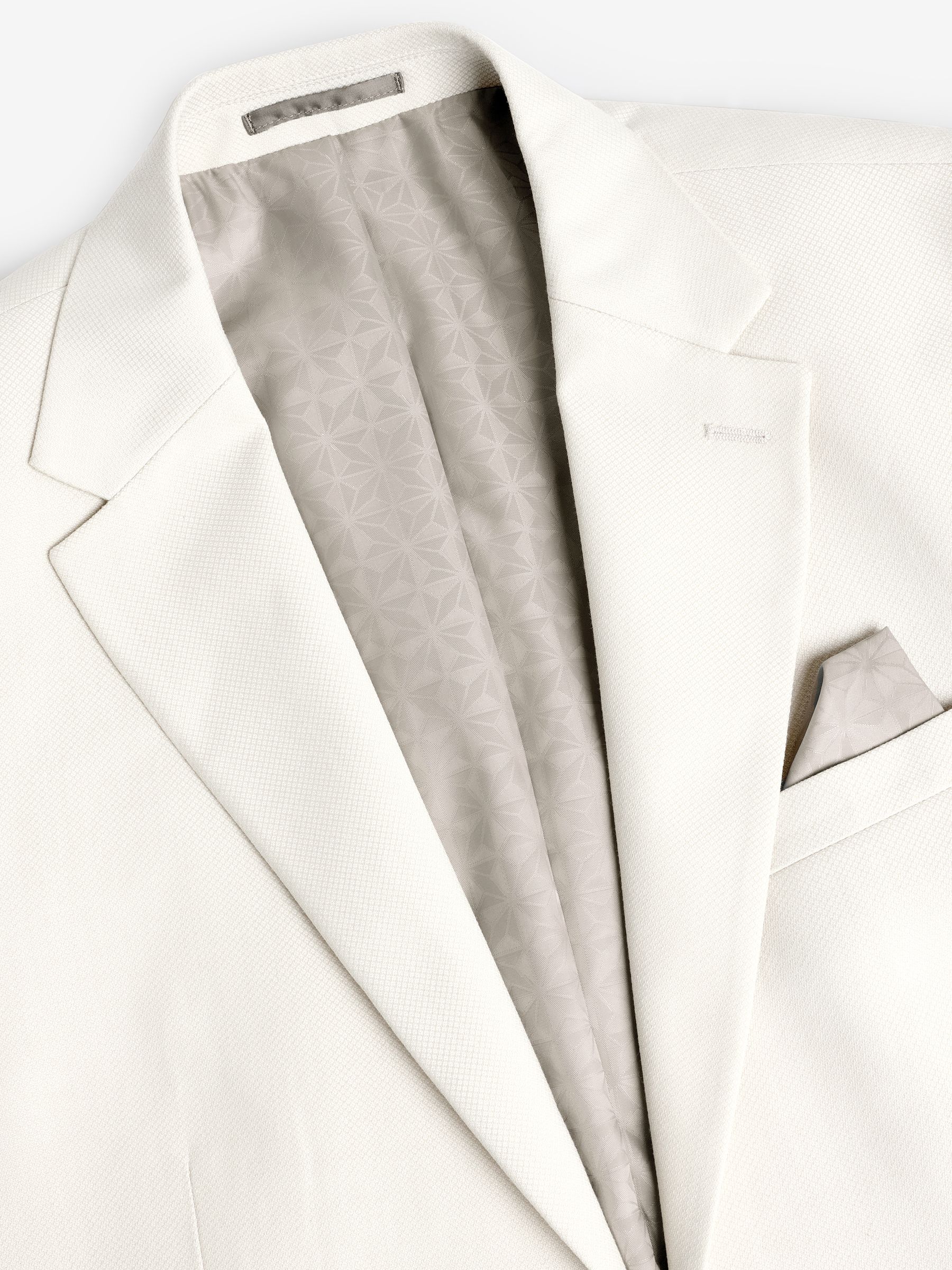 Ecru - Slim Fit - Kostuum met textuur: colbert
