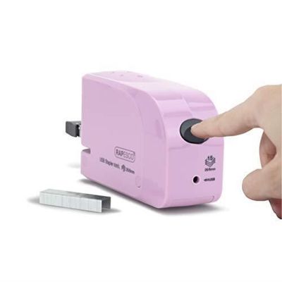 Rapesco - Agrafeuse électrique 626EL - piles/USB - rose - capacité de 15 feuilles - agrafes 26/6