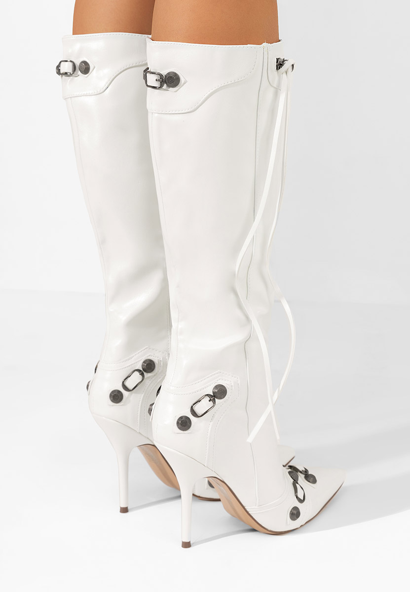 Bottes stiletto blanches Supreme
