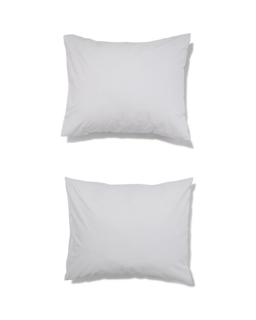 2 taies d’oreiller coton doux 60x70 gris clair