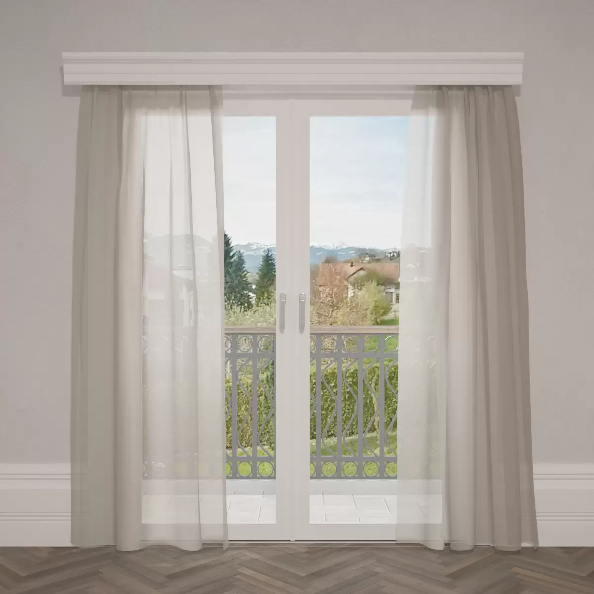 Tagvorhang Voile Braun