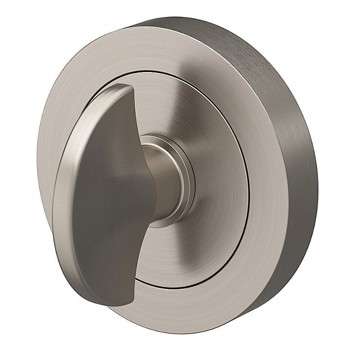 Rosace de fonction rond à visser à condamnation GoodHome Duod blade effet nickel satin gris Ø50mm