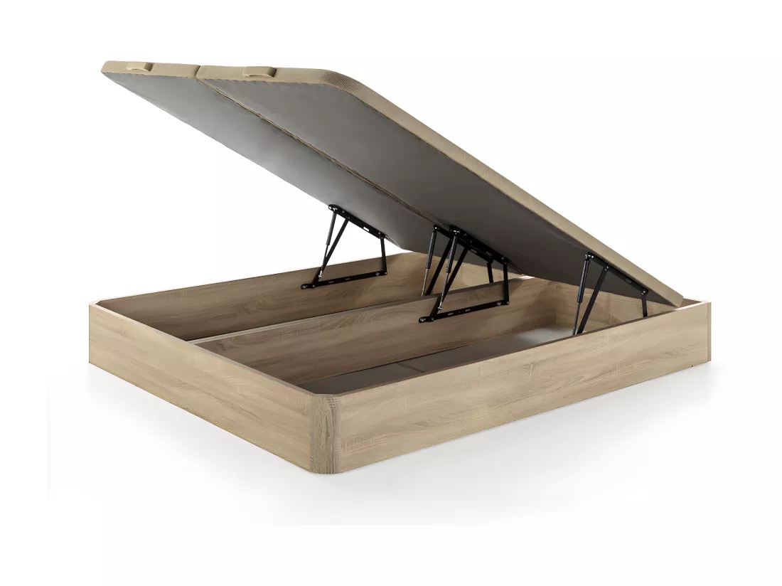 Ensemble 180 x 200 cm sommier coffre naturel clair + matelas mousse et coutil bambou ép.23cm - ADANA de NATUREA