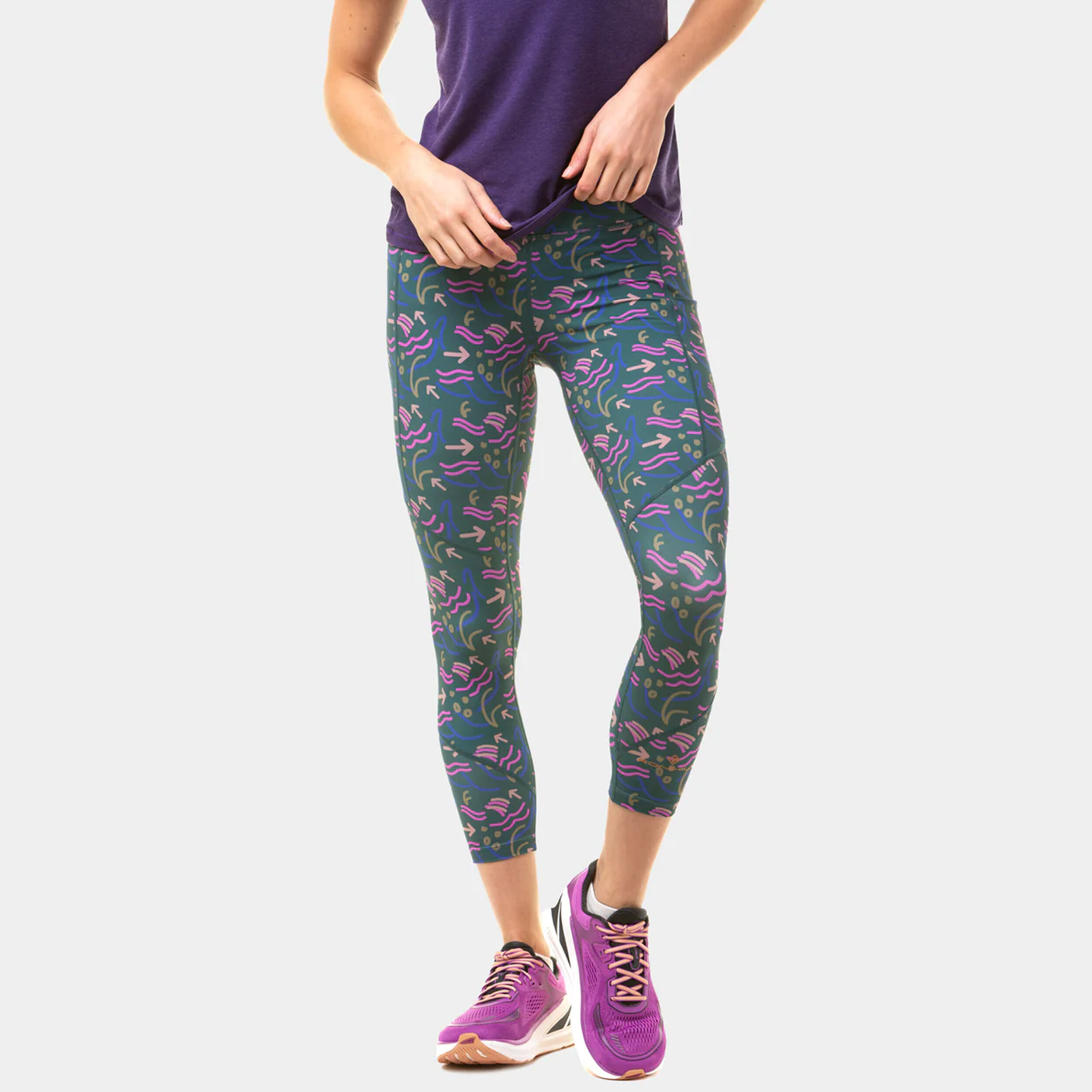 Ronhill Tech Crop Collant De Course Femmes - Bleu Petrol, Multicouleur