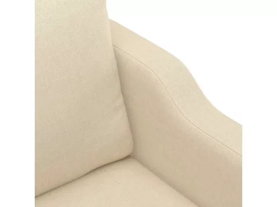 Canapé à 3 places Crème 180 cm Tissu